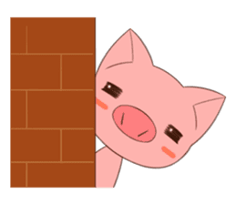 cute comical pig sticker #3807926
