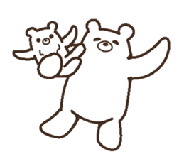 Parent-child heartwarming polar bear sticker #3808661