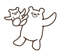 Parent-child heartwarming polar bear sticker #3808661