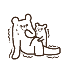 Parent-child heartwarming polar bear sticker #3808669