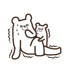 Parent-child heartwarming polar bear sticker #3808669