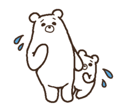 Parent-child heartwarming polar bear sticker #3808670