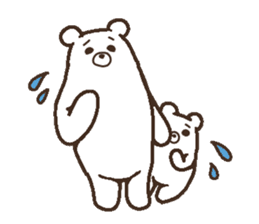 Parent-child heartwarming polar bear sticker #3808670