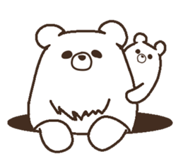 Parent-child heartwarming polar bear sticker #3808677