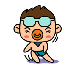 "V" the Pacifier Baby sticker #3809095