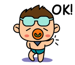 "V" the Pacifier Baby sticker #3809103