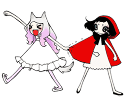 little red hood and the big bad wolf sticker #3811405