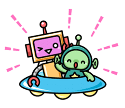 Robot and Alien sticker #3811927