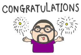 Higemeganekun Sticker English version sticker #3814159