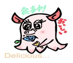 So cute ! JAPANESE PANCAKE DEVILFISH!! 3 sticker #3819993