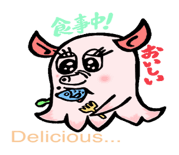 So cute ! JAPANESE PANCAKE DEVILFISH!! 3 sticker #3819993