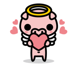 Piglet Rabu~u angel - No text ver. - sticker #3822007