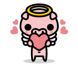 Piglet Rabu~u angel - No text ver. - sticker #3822007
