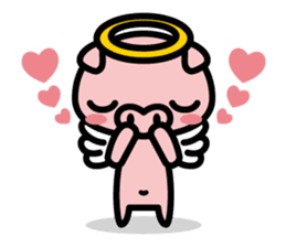 Piglet Rabu~u angel - No text ver. - sticker #3822008