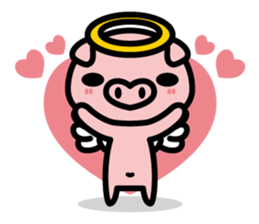 Piglet Rabu~u angel - No text ver. - sticker #3822010