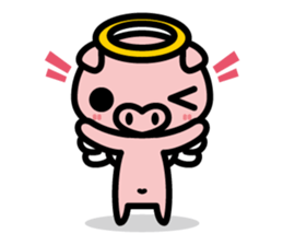 Piglet Rabu~u angel - No text ver. - sticker #3822011