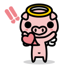 Piglet Rabu~u angel - No text ver. - sticker #3822015