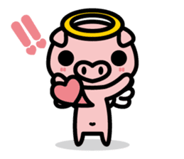Piglet Rabu~u angel - No text ver. - sticker #3822015