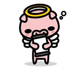 Piglet Rabu~u angel - No text ver. - sticker #3822017