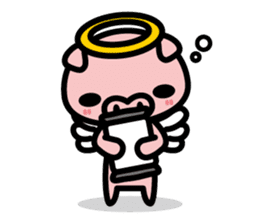 Piglet Rabu~u angel - No text ver. - sticker #3822017