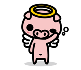 Piglet Rabu~u angel - No text ver. - sticker #3822018