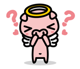 Piglet Rabu~u angel - No text ver. - sticker #3822020