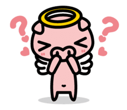 Piglet Rabu~u angel - No text ver. - sticker #3822020
