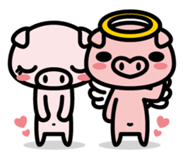 Piglet Rabu~u angel - No text ver. - sticker #3822022