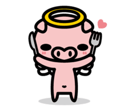 Piglet Rabu~u angel - No text ver. - sticker #3822023