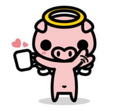 Piglet Rabu~u angel - No text ver. - sticker #3822024