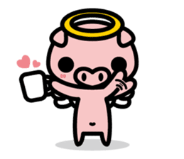 Piglet Rabu~u angel - No text ver. - sticker #3822024