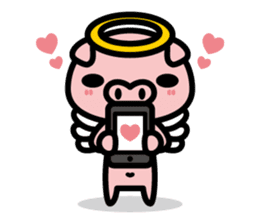 Piglet Rabu~u angel - No text ver. - sticker #3822025