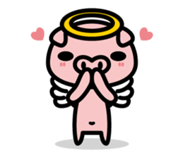 Piglet Rabu~u angel - No text ver. - sticker #3822026