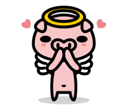 Piglet Rabu~u angel - No text ver. - sticker #3822026