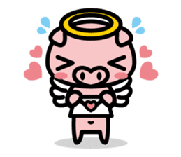 Piglet Rabu~u angel - No text ver. - sticker #3822027