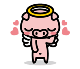 Piglet Rabu~u angel - No text ver. - sticker #3822028