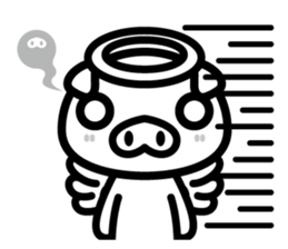 Piglet Rabu~u angel - No text ver. - sticker #3822038