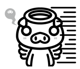 Piglet Rabu~u angel - No text ver. - sticker #3822038
