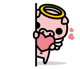 Piglet Rabu~u angel - No text ver. - sticker #3822039