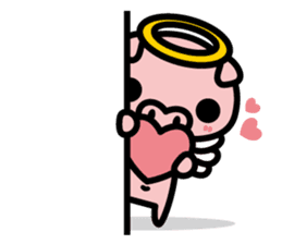 Piglet Rabu~u angel - No text ver. - sticker #3822039