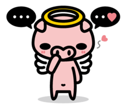 Piglet Rabu~u angel - No text ver. - sticker #3822041