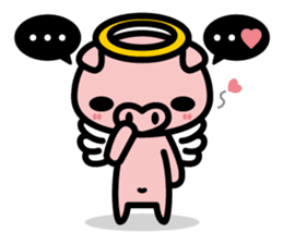 Piglet Rabu~u angel - No text ver. - sticker #3822041