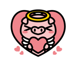 Piglet Rabu~u angel - No text ver. - sticker #3822046