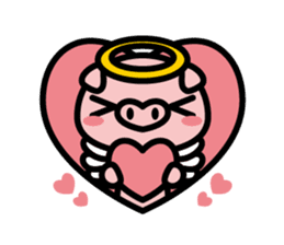 Piglet Rabu~u angel - No text ver. - sticker #3822046