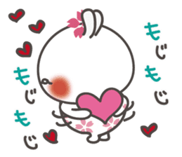 Sakura the rabbit with love sticker #3823373