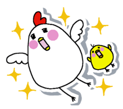 Chicken and chick. sticker #3826586