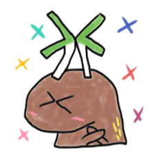 A deer has two horns of leek sticker #3826972