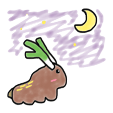 A deer has two horns of leek sticker #3826991