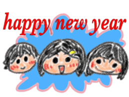 Three sisters message card sticker #3827248