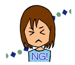 A girl closing eyes all the time sticker #3832252